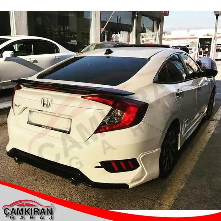 Honda Civic FC5 2016-2021 Turbo Arka Difüzör ve Egzoz Ucu Seti