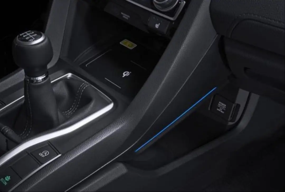 Honda Civic FC5/FK7 2016-2021 Mavi Vites Konsolu Ambiyans Aydınlatma Seti 4