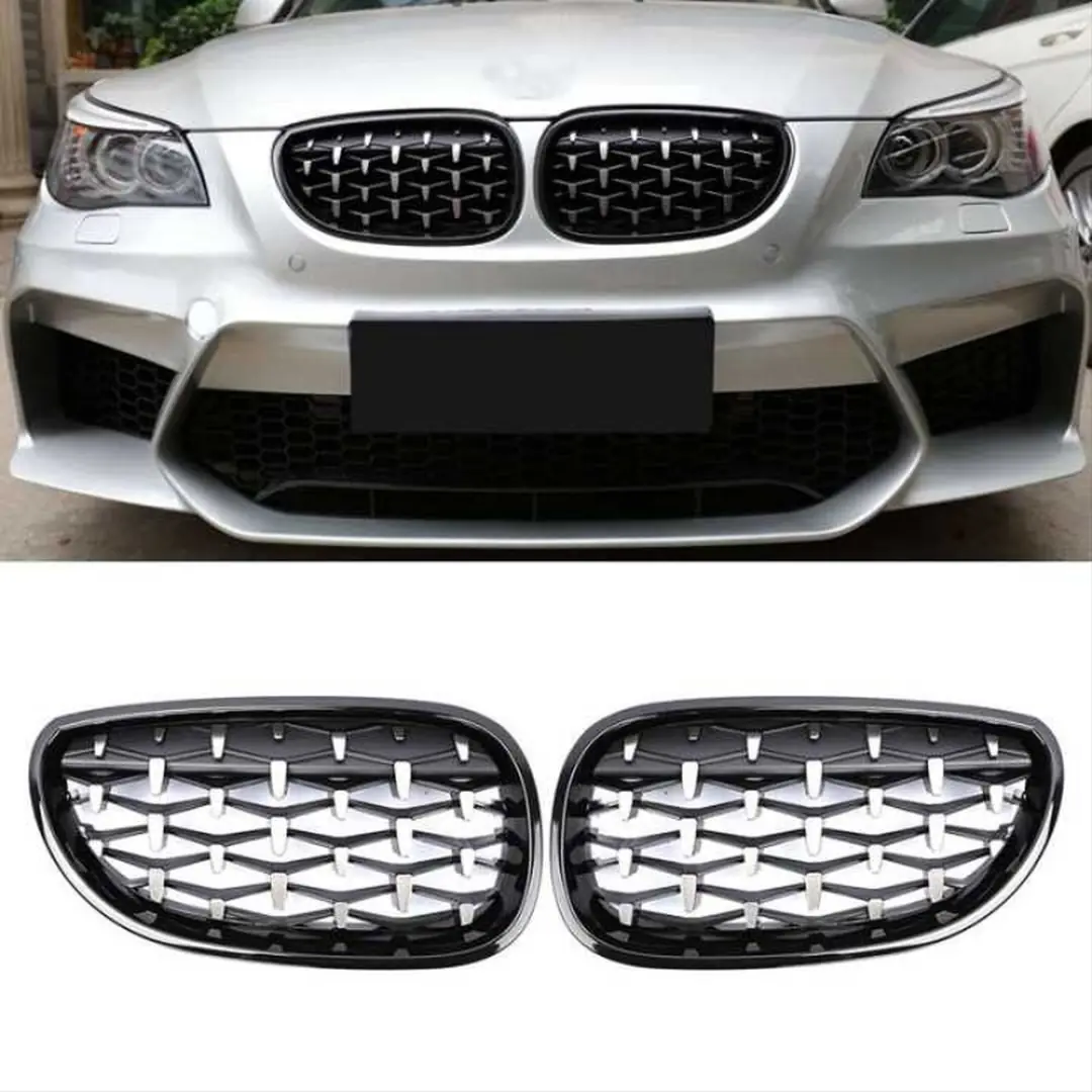 BMW 5 Serisi E60 Diamond Panjur / Böbrek Piano Black Çerçeve 6