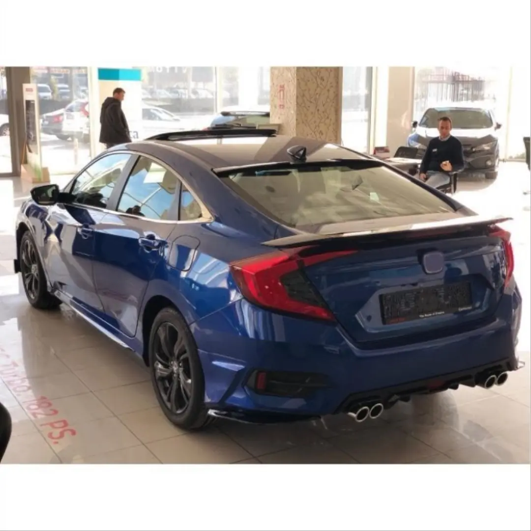 Honda Civic FC5 Sedan 4 Çıkışlı Arka Tampon Difüzörü Piano Black 4