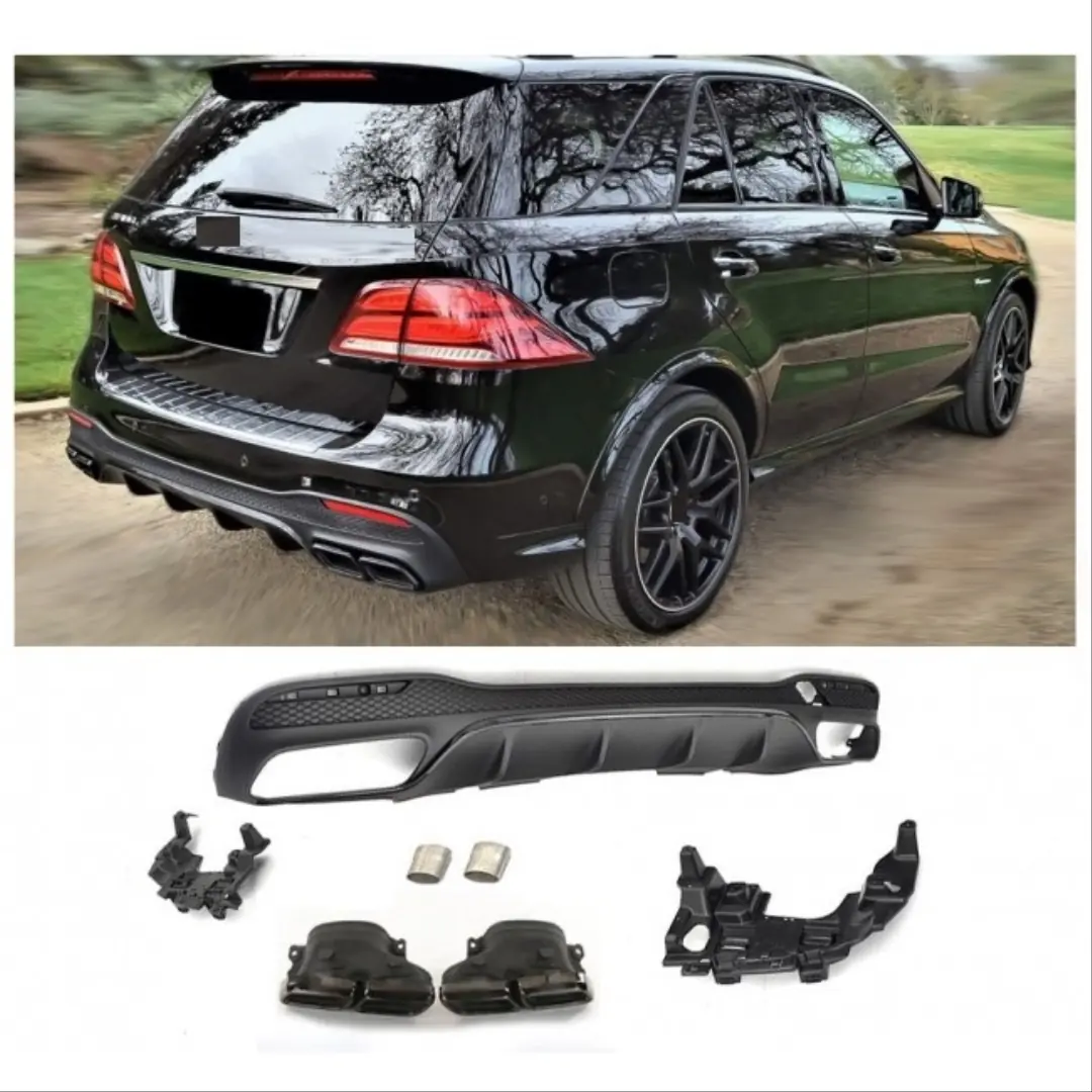 Mercedes GLE W166 GLE63 AMG Difüzör ve Egzoz Ucu Seti (AMG Paket İçin)