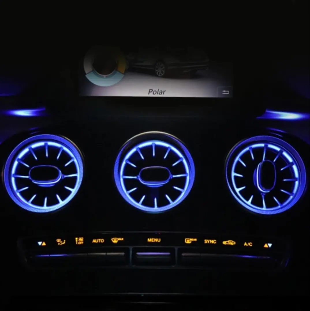 Mercedes A(W176)/CLA(C117)/GLA(X156) Serisi 64 Renk App Kontrollü Turbine Ön Havalandırma Ambiyans Seti 4