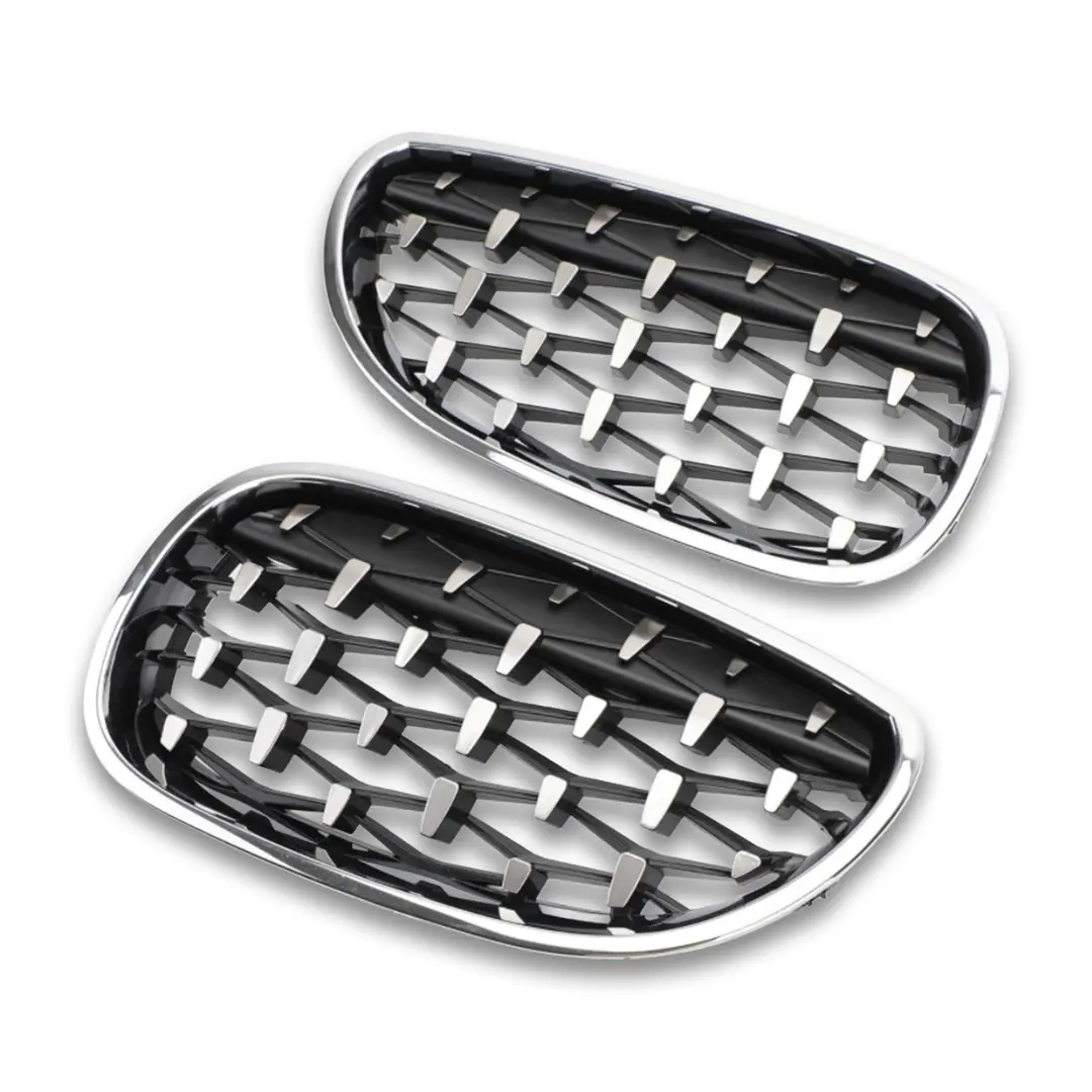 BMW 5 Serisi E60 Diamond Panjur (Böbrek) Krom Çerçeve (2004-2009) 4