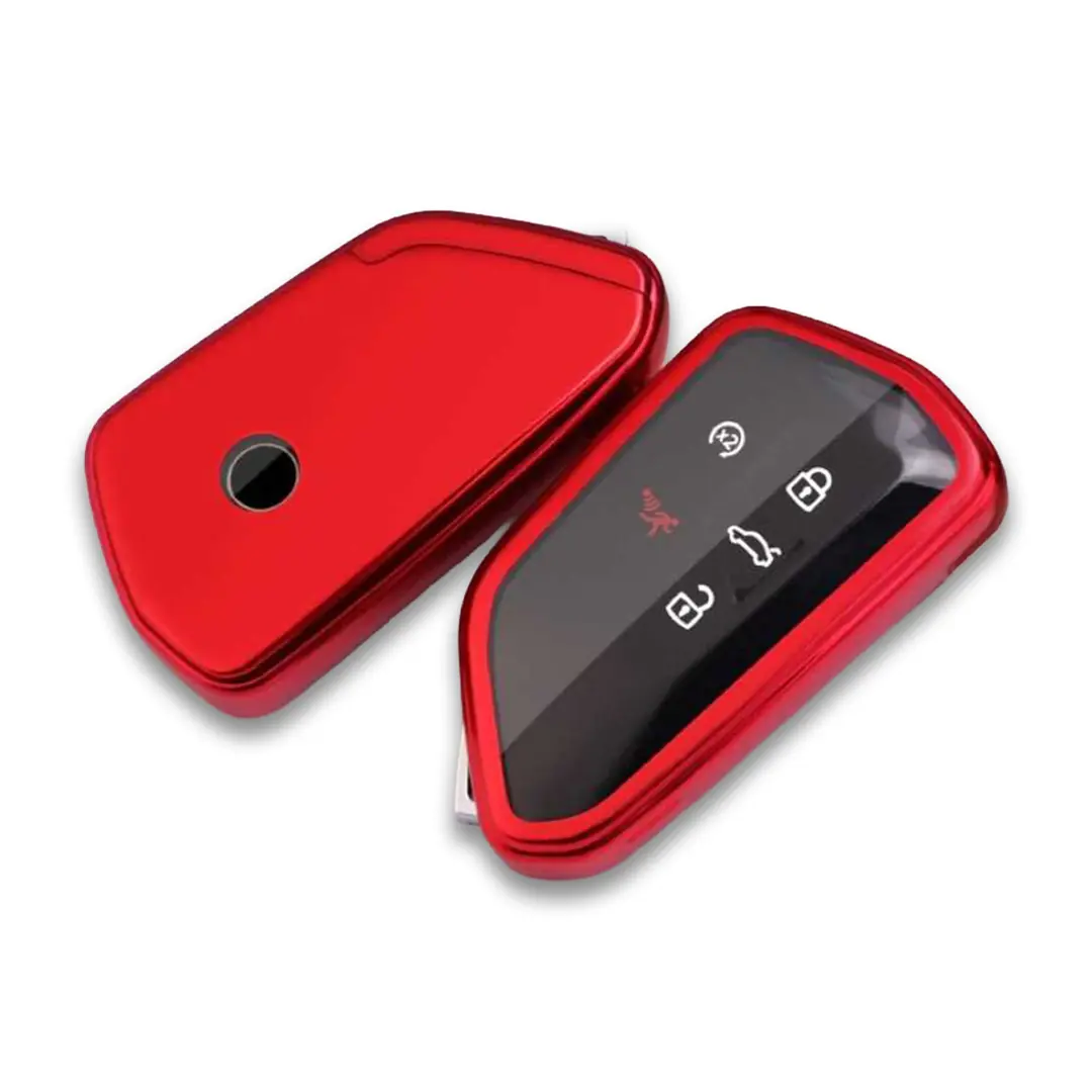 VW Golf 8 ve Yeni Kasa Uyumlu Smart Key Koruma Kılıfı Parlak Kırmızı