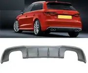 Audi A3 Sportback 8V Standart 2017-2020 S3 Arka Difüzör ve Egzoz Ucu Seti 3