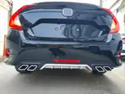 Honda Civic FC5 Sedan Kare Çıkışlı Arka Tampon Difüzörü Gümüş 5