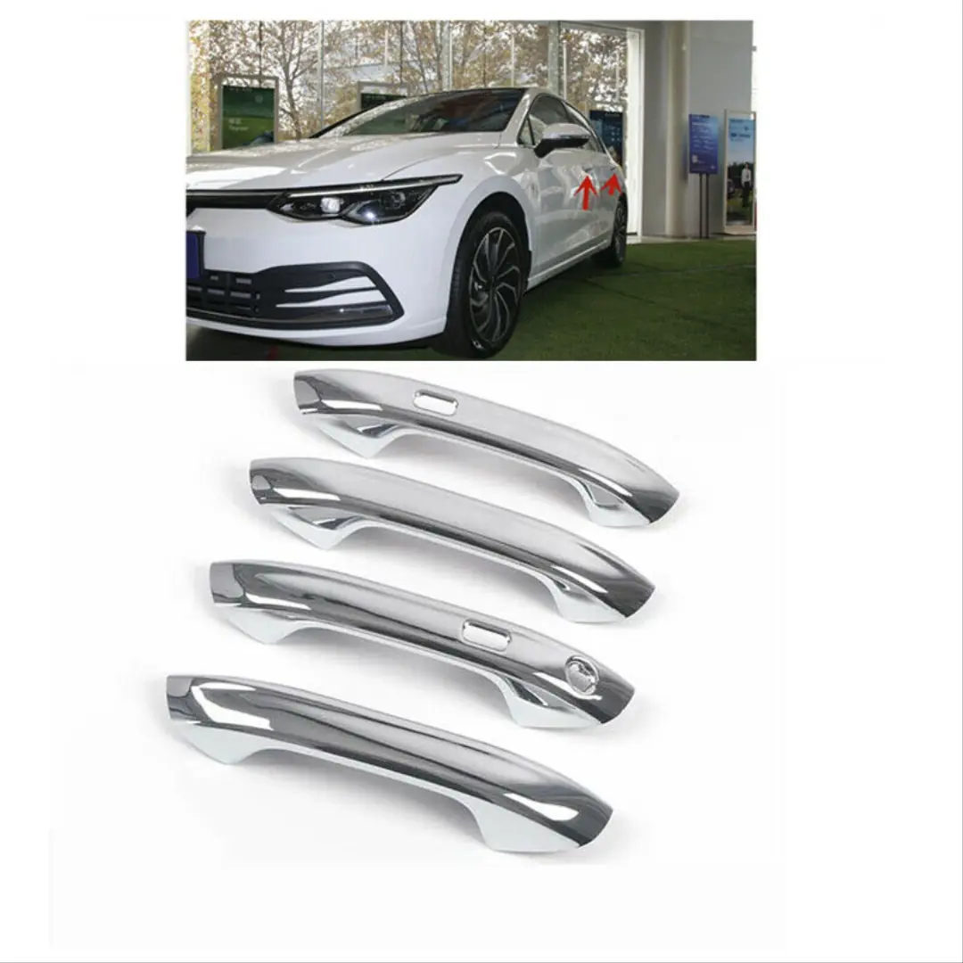 VW Golf 8 (MK8) Smart Key Uyumlu Kapı Kolu Kaplama Seti Krom 4