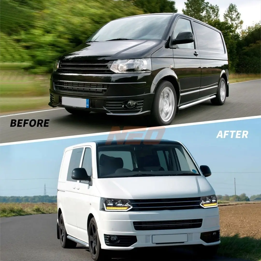 Volkswagen Transporter T5.1 / Caravelle 2010-2015 U-LED Kayar Sinyalli Far Seti 4