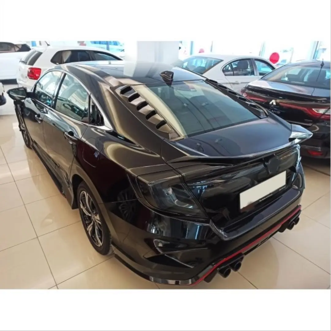 Honda Civic FC5 Arka Cam Üstü Spoiler Seti Piano Black (2 Parça) 5