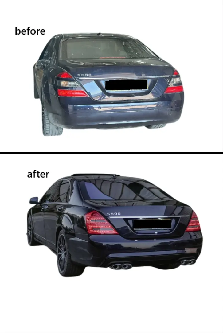 Mercedes S-Serisi W221 (05-09) için S63/S65 Facelift Body Kit 4