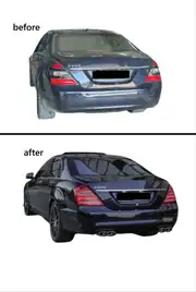 Mercedes S-Serisi W221 (05-09) için S63/S65 Facelift Body Kit 4