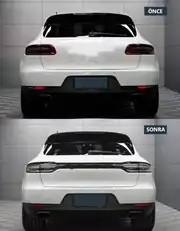Porsche Macan 95B için Makyajlı Kasa Arka Dönüşüm Seti (Bagaj Kapağı ve Füme Stop) 2