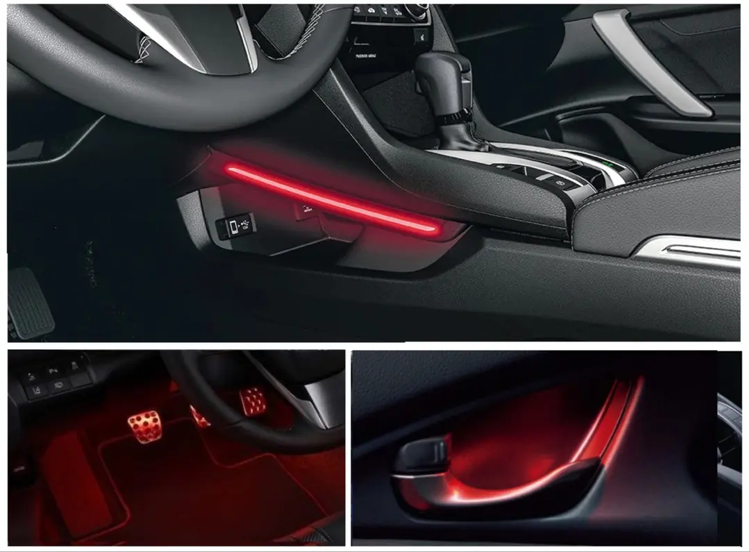 Honda Civic FC5/FK7 2016-2021 Kırmızı Komple İç Ambiyans Aydınlatma Seti