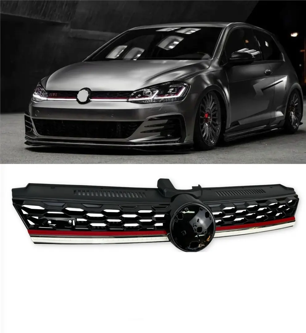 Volkswagen Golf 7.5 2017-2020 GTI Kırmızı Şeritli ve LED'li Ön Panjur