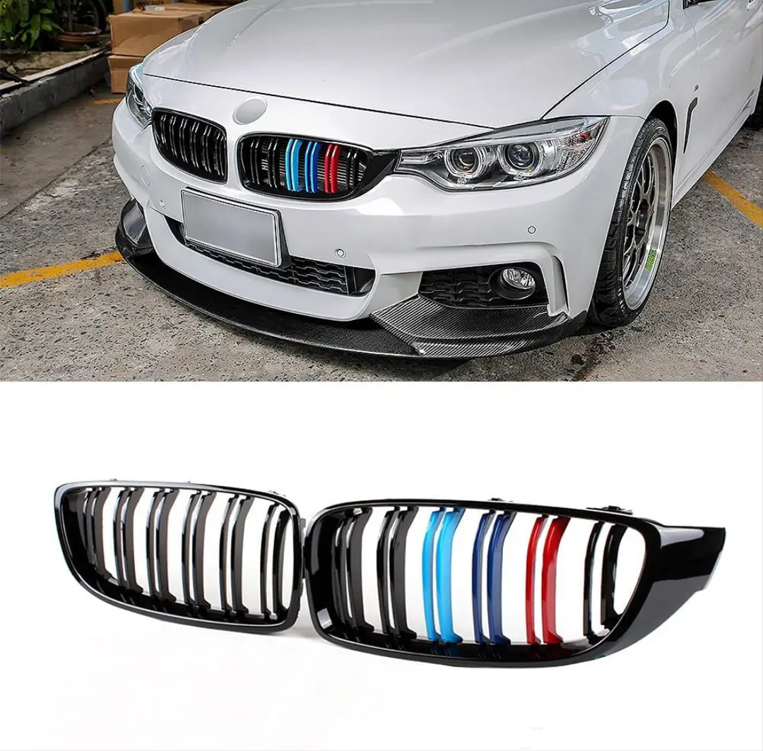 BMW 4 Serisi F32 M4 Çift Çizgi Panjur Böbrek - M Renk (2013-2019) 5