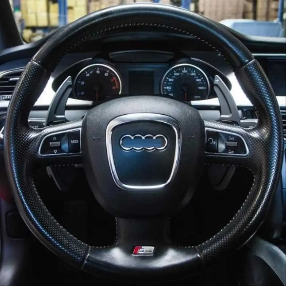 Audi A3/A4/A5/A6/Q5 Serisi Alüminyum F1 Vites Kulaçık Seti (Siyah) 4