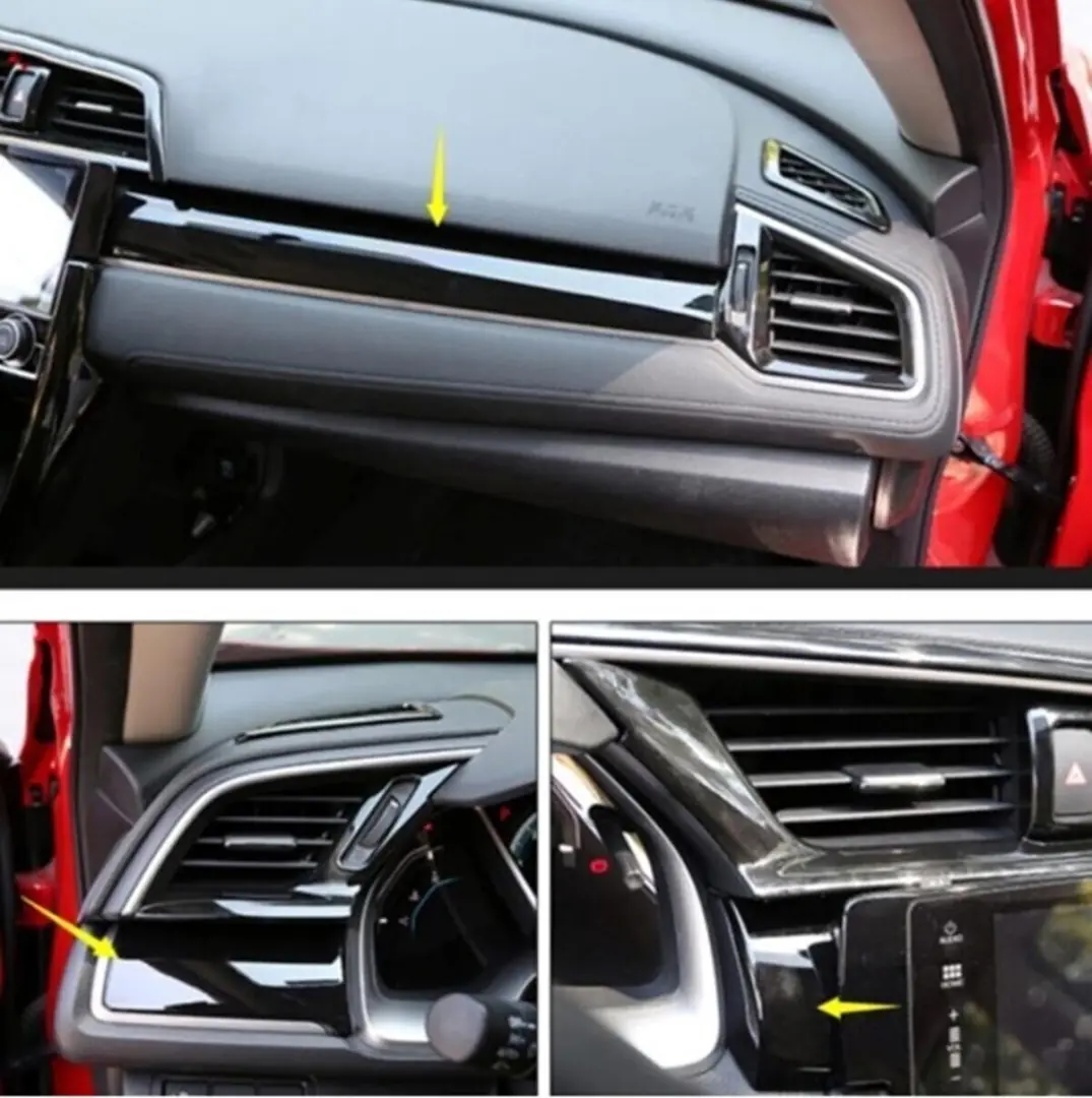 CIVIC FC5 IÇIN UYUMLU GÖGÜSLÜK KAPLAMA 3 PARÇA - PIANO BLACK