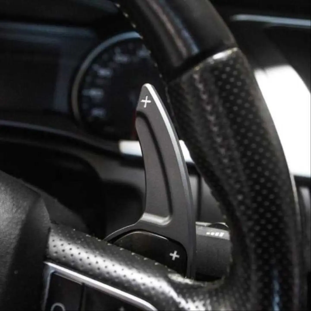 Audi A3/A4/A5/A6/Q5 Serisi Alüminyum F1 Vites Kulaçık Seti (Siyah) 6