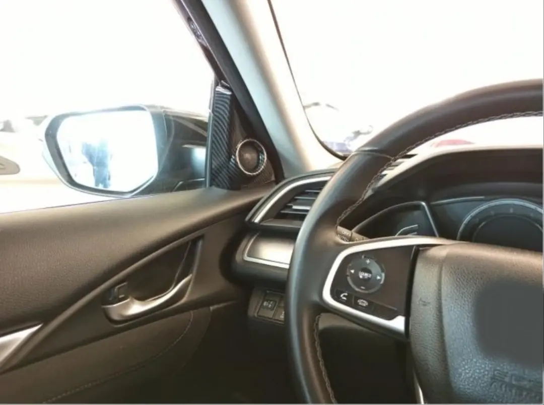 Honda Civic FC5/FK7 2016-2021 Karbon Fiber Desenli Tweeter Kapağı Seti 5