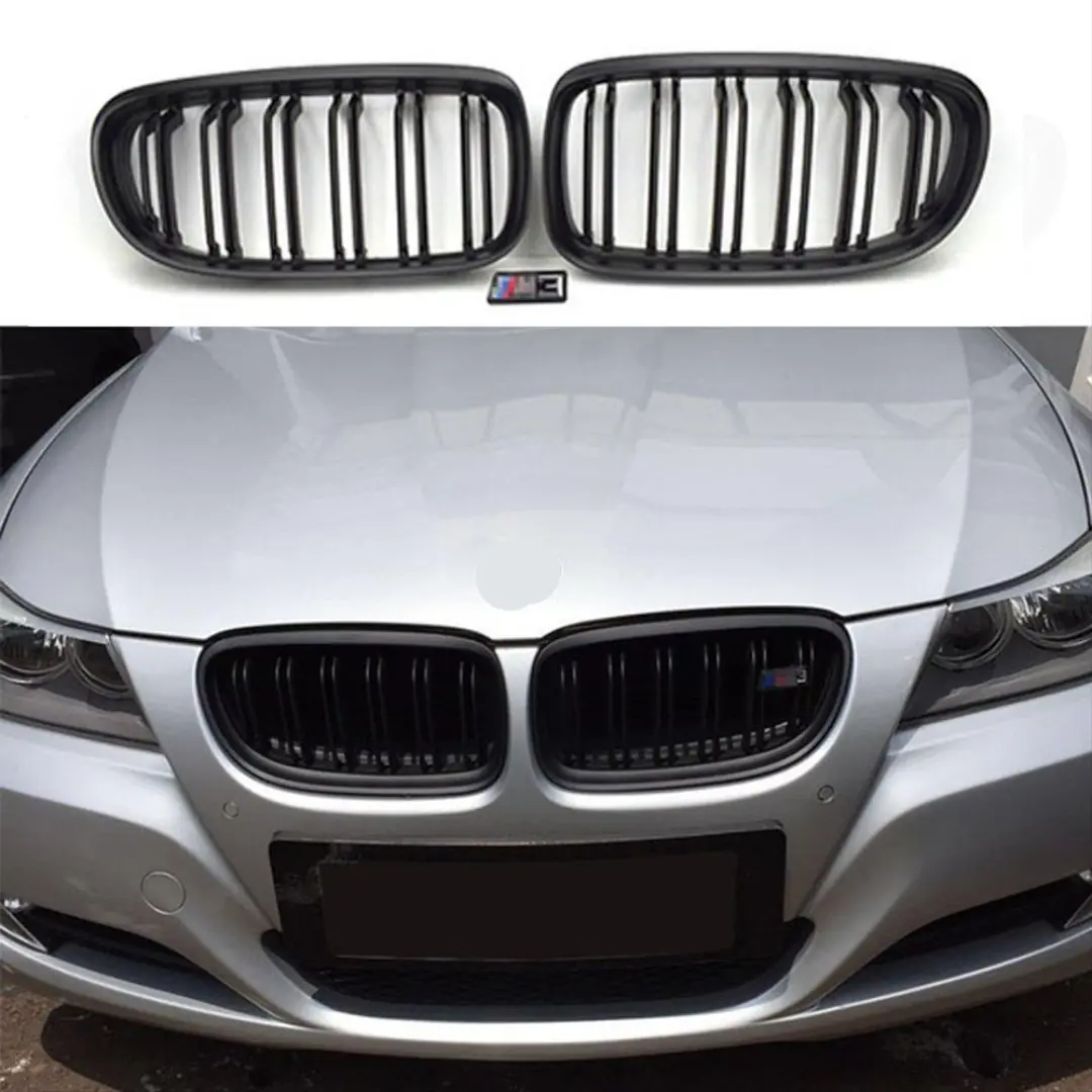 BMW 3 Serisi E90 M3 Çift Çizgi Panjur Böbrek - Piano Black (2008-2011) 6