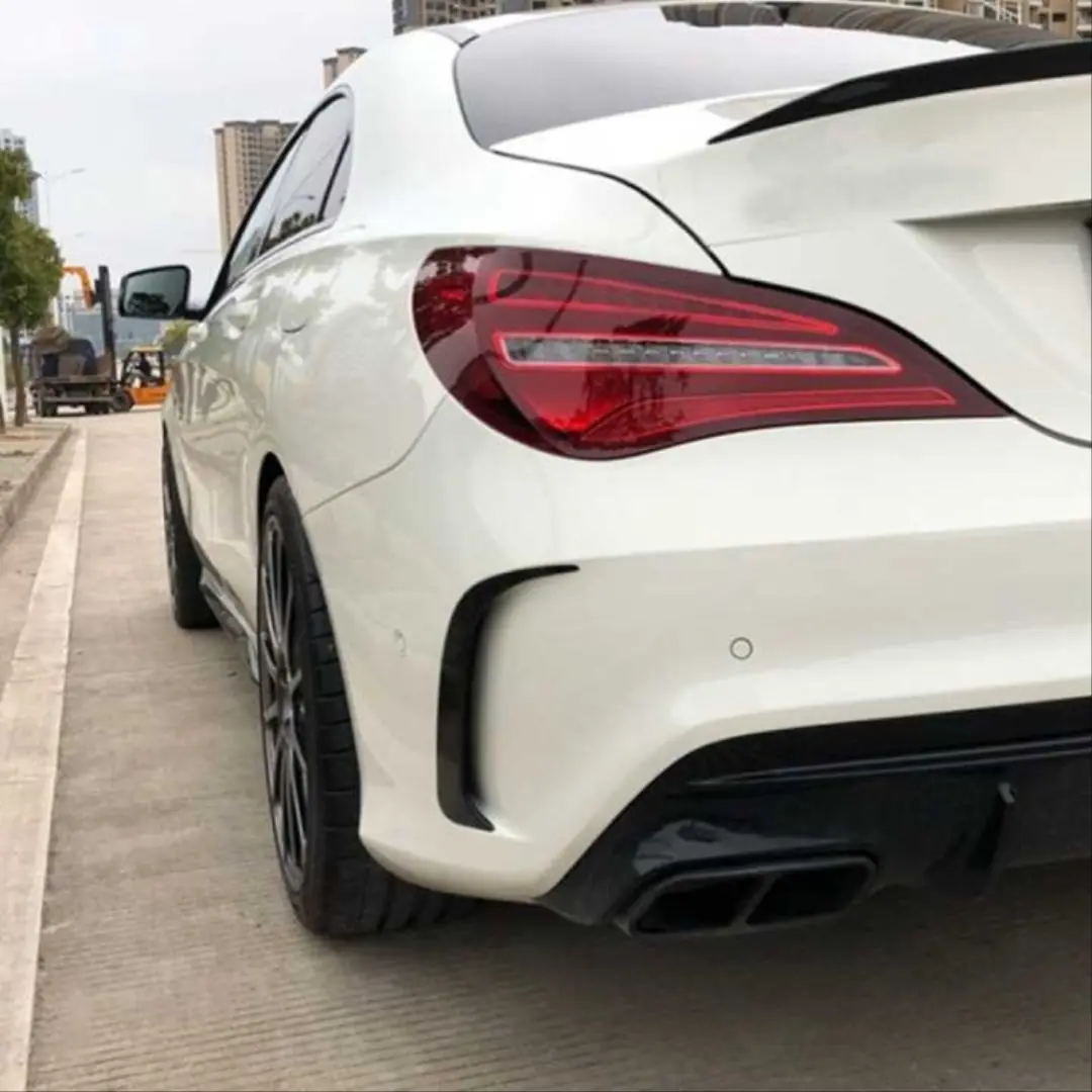 Mercedes-Benz CLA Serisi W117 AMG Arka Tampon Flap Seti Piano Black 5