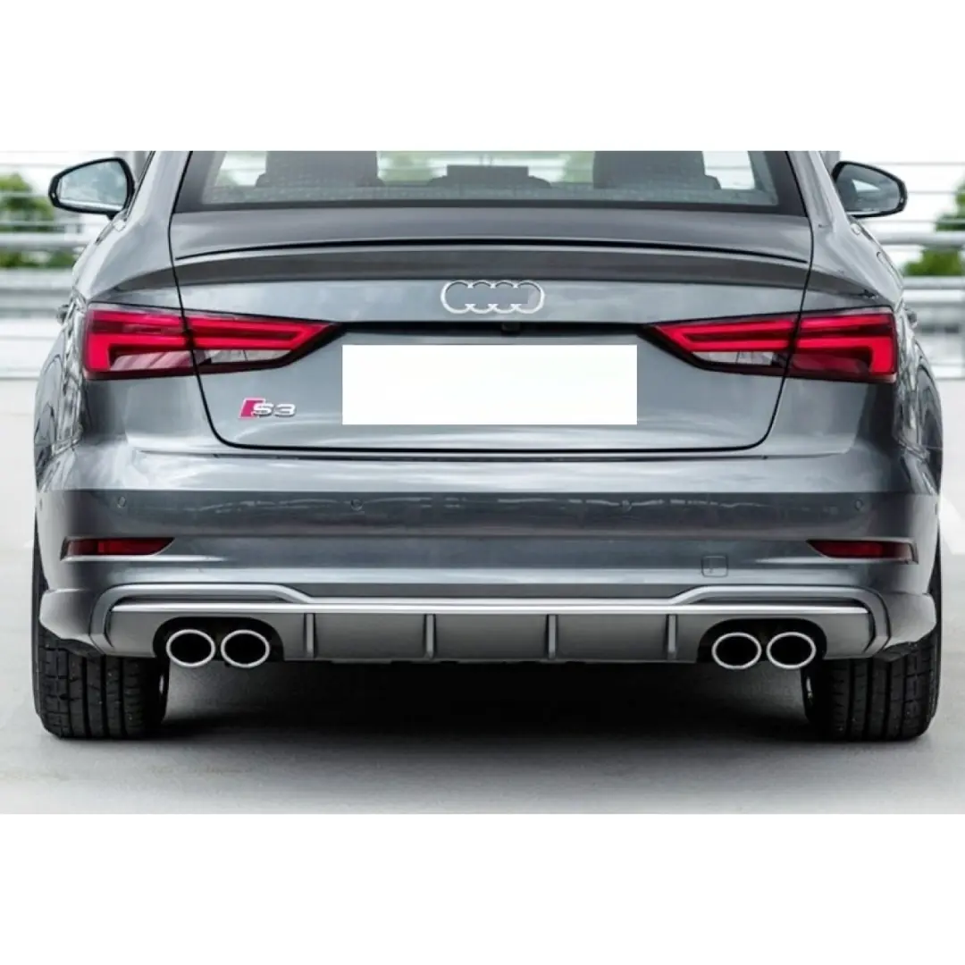 Audi A3 Sedan 8V S-Line 2017-2020 S3 Arka Difüzör ve Egzoz Ucu Seti 4