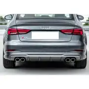 Audi A3 Sedan 8V S-Line 2017-2020 S3 Arka Difüzör ve Egzoz Ucu Seti 4