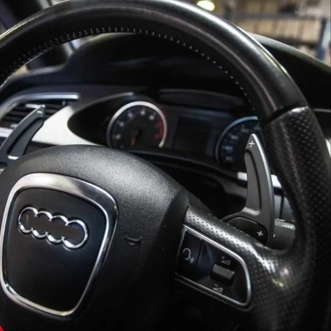 Audi A3/A4/A5/A6/Q5 Serisi Alüminyum F1 Vites Kulaçık Seti (Siyah) 5