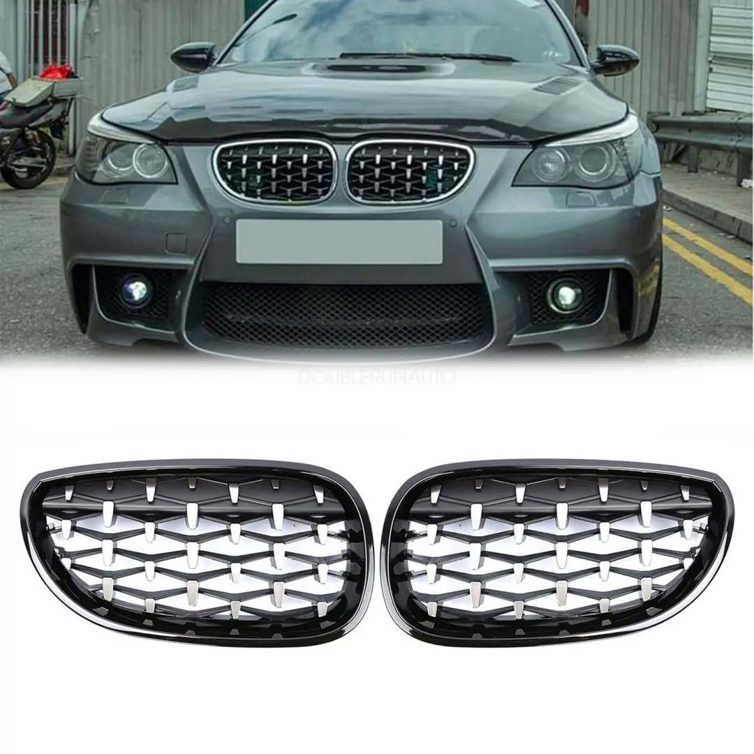 BMW 5 Serisi E60 Diamond Panjur (Böbrek) Krom Çerçeve (2004-2009) 6