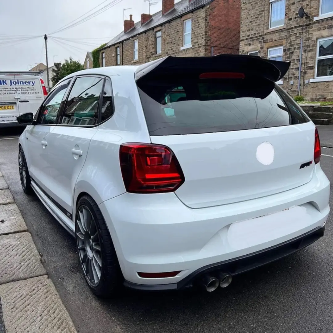 Volkswagen Polo 6R/6C 2009-2017 Yarasa Cam Yanı Spoyler Seti (Piano Black) 4