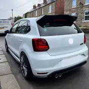 Volkswagen Polo 6R/6C 2009-2017 Yarasa Cam Yanı Spoyler Seti (Piano Black) 4
