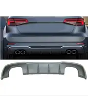 Audi A3 Sportback 8V Standart 2017-2020 S3 Arka Difüzör ve Egzoz Ucu Seti 4