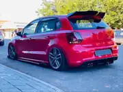 Volkswagen Polo 6R/6C 2009-2017 Yarasa Cam Yanı Spoyler Seti (Piano Black) 6